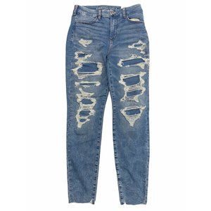 NWT AMERICAN EAGLE Cozy Next Lev Curvy Hi-Rise Jegging Jeans 6R Light Wash #668